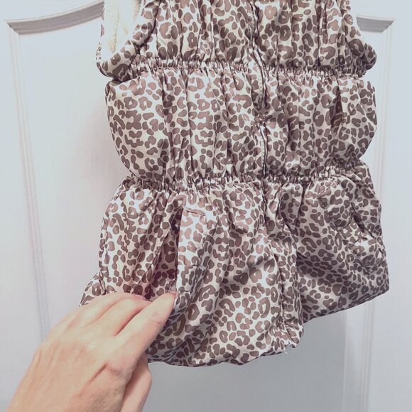Beverly Hills Princess Girls Cheetah Print Puffy Vest-Size 7-8-Pockets-Tan/Cream - Picture 6 of 16